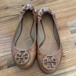 Tory Burch tan leather ballet flats